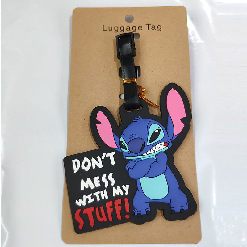 Disney Lilo & Stitch accessori da viaggio etichetta per bagagli Gel di silice ID valigia indirizzo supporto etichetta per imbarco bagagli etichetta portatile