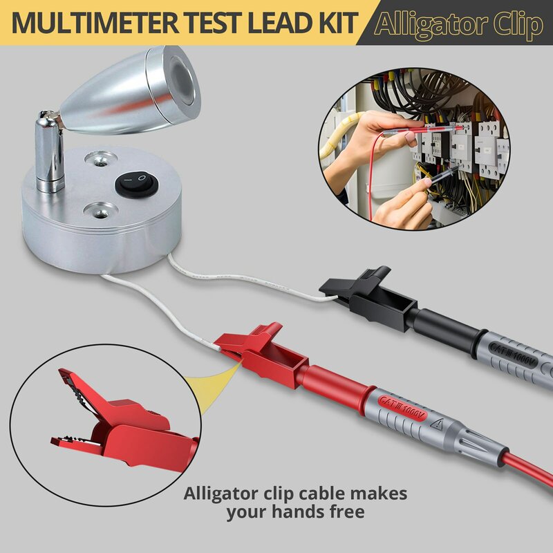 Kit multitester 24 In 1 Lead Multimeter elektrik Test Lead dengan buaya klip uji Probe pegas Grabber Banana Plug