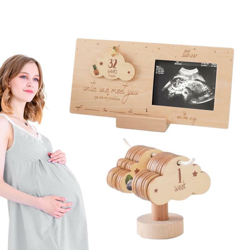 Newborn Countdown Picture Frame Wooden Countdown Tool New Mom Gifts Nursery Decor For Recording Birth Information