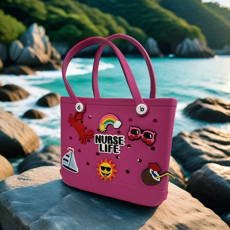 Accessori per borse da spiaggia per cartoni animati, accessori per appendere la borsa, accessori per la decorazione della borsa estiva con occhi di sole