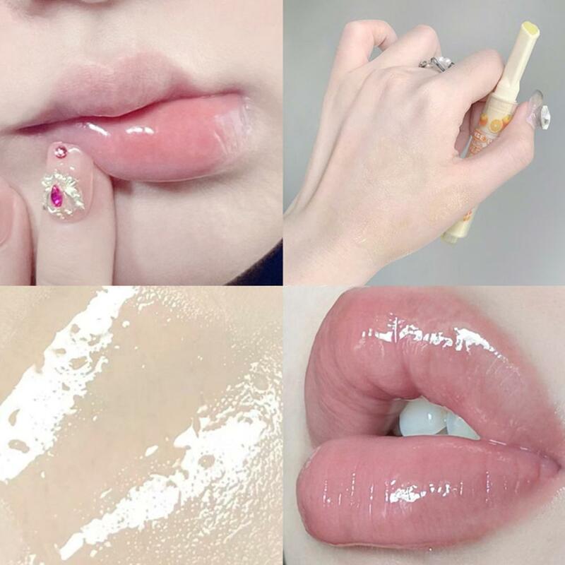 Heart-shaped Clear Water Light Solid Lip Gloss Jelly Lipstick Lip Tint Makeup Red Pencil Mirror Cosmetic Glass Moisturising E1O3