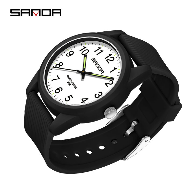 Модные Простые Кварцевые спортивные часы, японские кварцевые наручные часы с оригинальной батареей для женщин и мужчин, водонепроницаемые часы SANDA, новый стиль