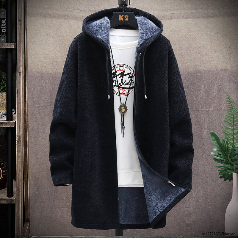Streetwear lavorato a maglia 2023 maglione da uomo con cappuccio Cardigan Casual Harajuku maglioni Homme