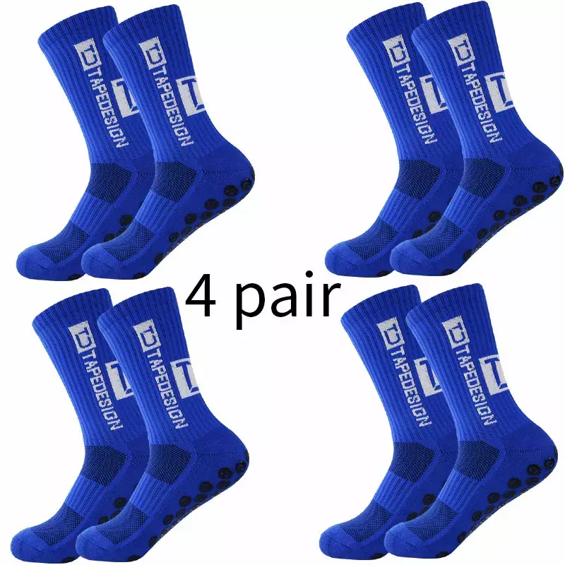 4 Paar rutsch feste Fußball-Socken im Gürtel-Design und rutsch feste Fußball-Basketball-Sportarten mit mittlerer Wade