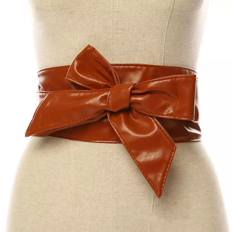 Cinturón de encaje con lazo para mujer, cinturilla ancha más larga, lazo, decoración de vestido