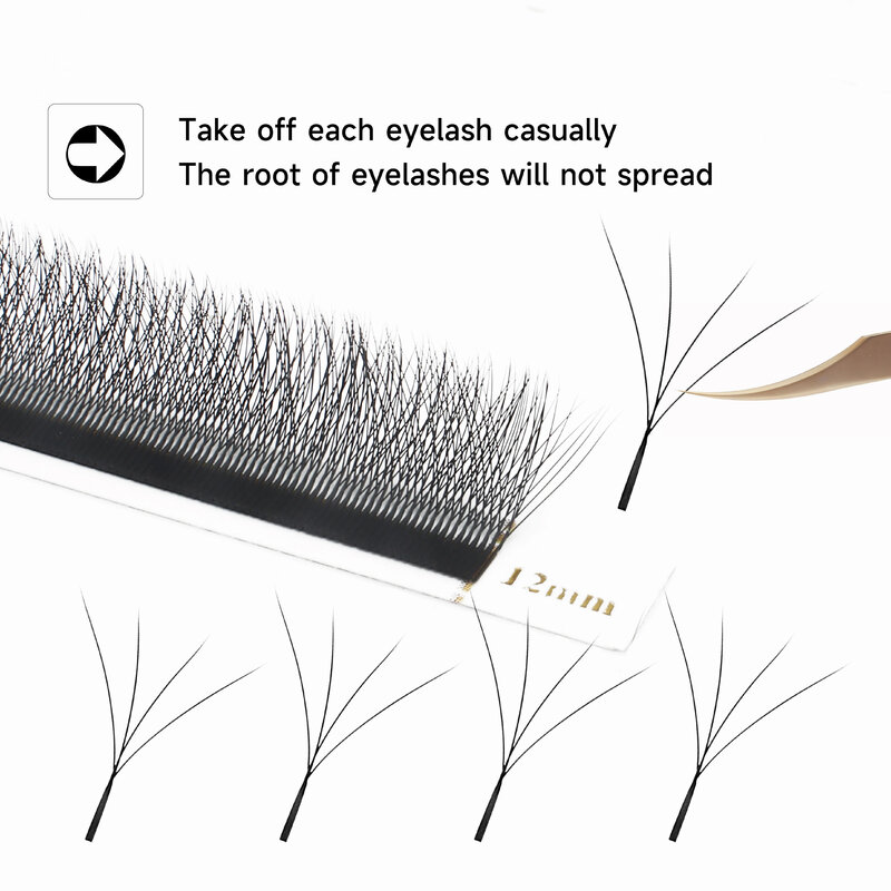 YY Shaped Eyelashes Extension Faux Mink Natural Soft 3D/4D/5D/6D/8D W Shape Premade Fans Eyelash Makeup Volume Lashes