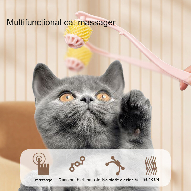 Novo animal de estimação gato massageador corpo para melhorar a circulação sanguínea rolo pet flutuante escova de massagem de cabelo para gatos suprimentos acessórios
