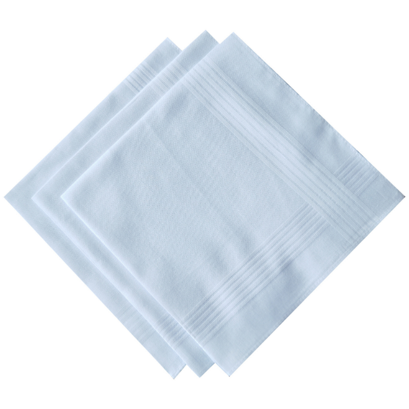 Pañuelo blanco puro de algodón para hombre, pañuelo especial de color puro, DIY, 4 unidades por lote