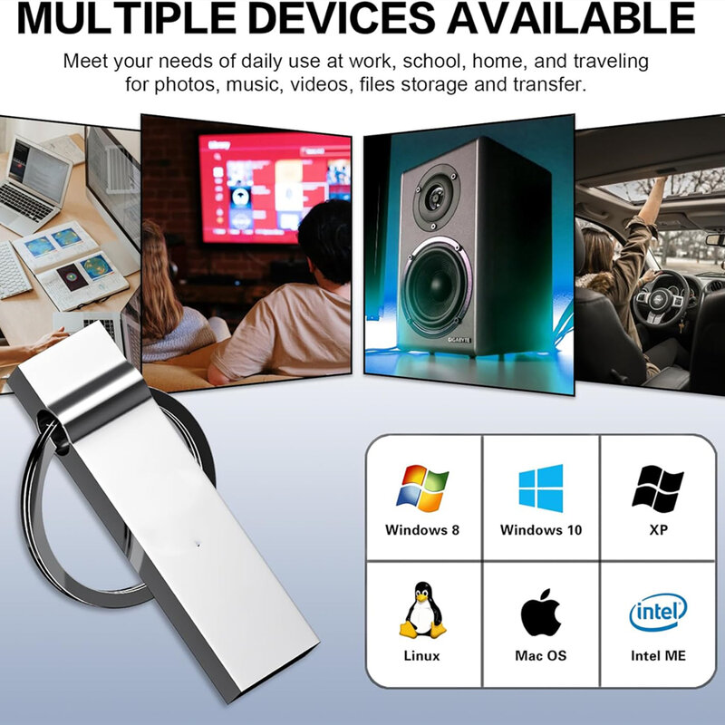 แฟลชไดร์ฟ USB 2TB 1TB กันน้ำกระโดดดิสก์1000GB/2000GB พร้อมพวงกุญแจเก็บข้อมูลขนาดใหญ่สำหรับคอมพิวเตอร์/แล็ปท็อป Thumb DRIVE