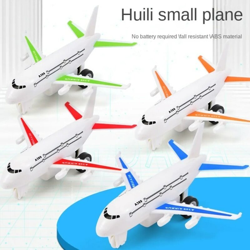4Pcs Random Color Pull Back Plane Toys Simulation Model Plastic Simulation Airplane Dolls Pull Back Children Airliner
