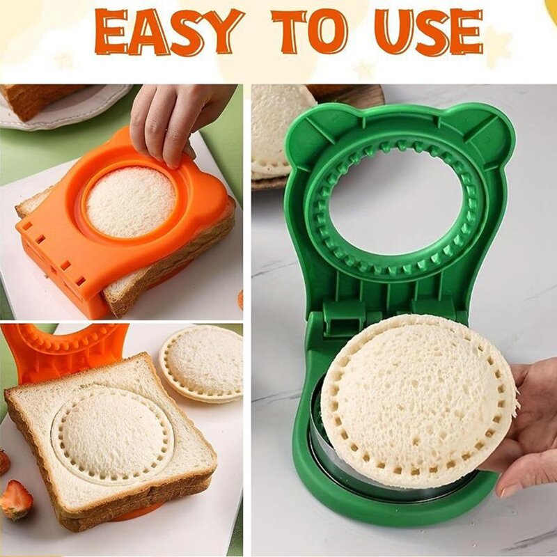 4 Stück Sandwich Cutter und Sealer DIY Cookie Pocket Sandwiches Maker für Frühstück Sandwich Maker