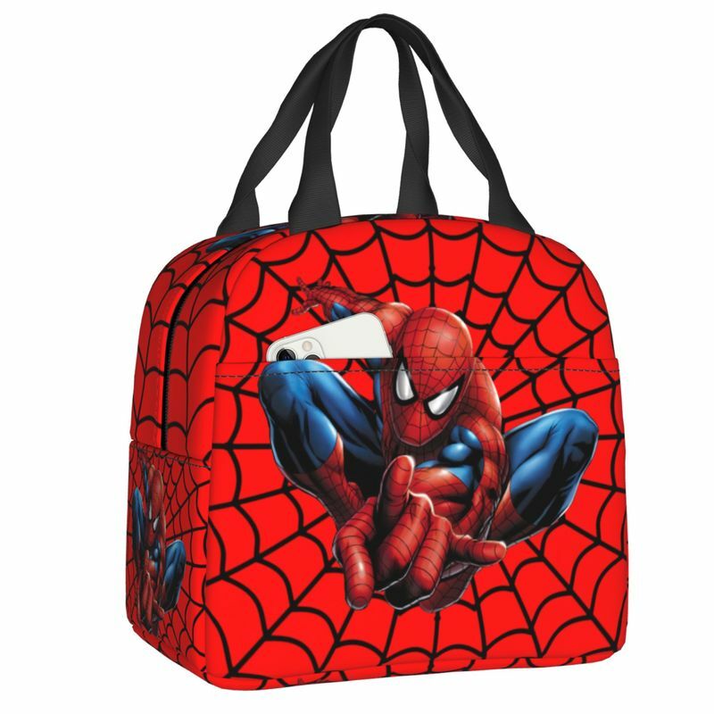 Spider Man Insulated Lunch Box for Women Portable Thermal Cooler Lunch Bag School Picnic Food Container Tote Bags