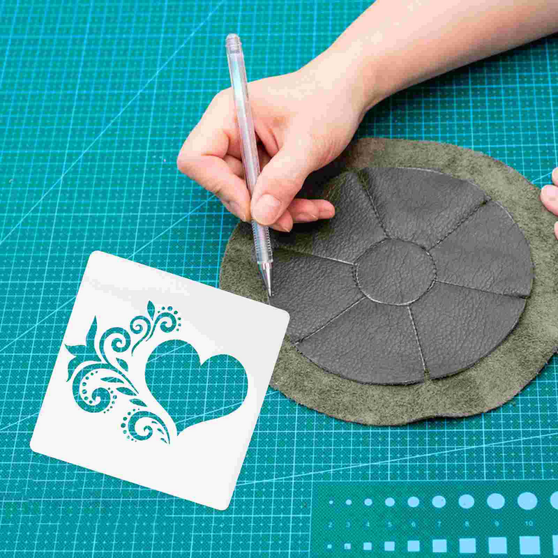 8 Sheets Hearts Stencils Heart Template Crafts Plastic Wall Painting Stencil Wall Heart Stencil Drawing Template