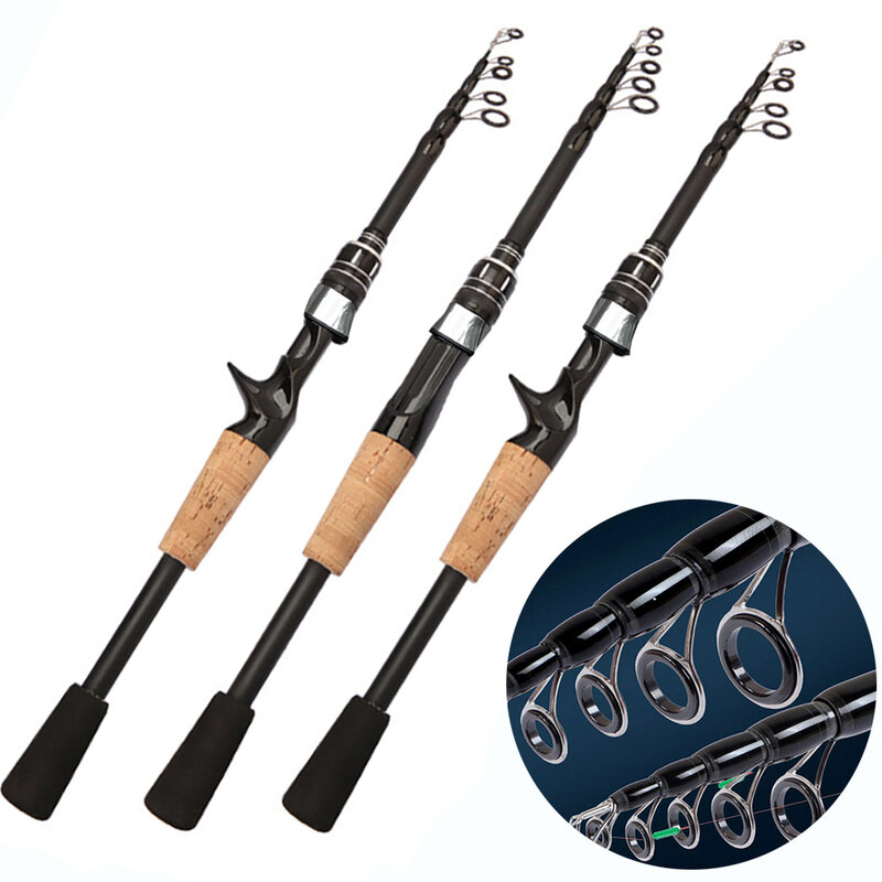 Рыболовная удочка для заброса приманки, телескопический спиннинг 8 г-25 г с деревянной ручкой, карбоновая Рыболовная Снасть для забрасывания, профессиональная легкая
