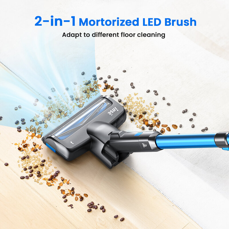INSE S7P 26KPa 265W Stick Cordless Vacuum Cleaner, up to 45mins Runtime, 6-in-1 Stick Vac for Hardwood Floor Pet Hair Home Car