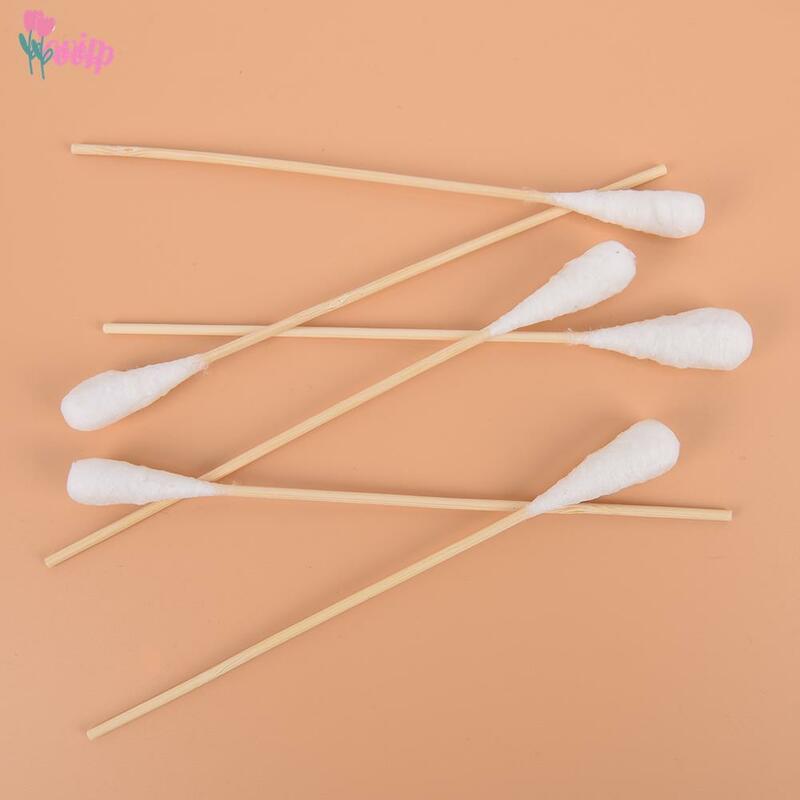 20pcs Women Beauty Makeup Cotton Swab Cotton Buds Make Up Wood Sticks Nose Ears Cleaning Cosmetics Health Care 20cm