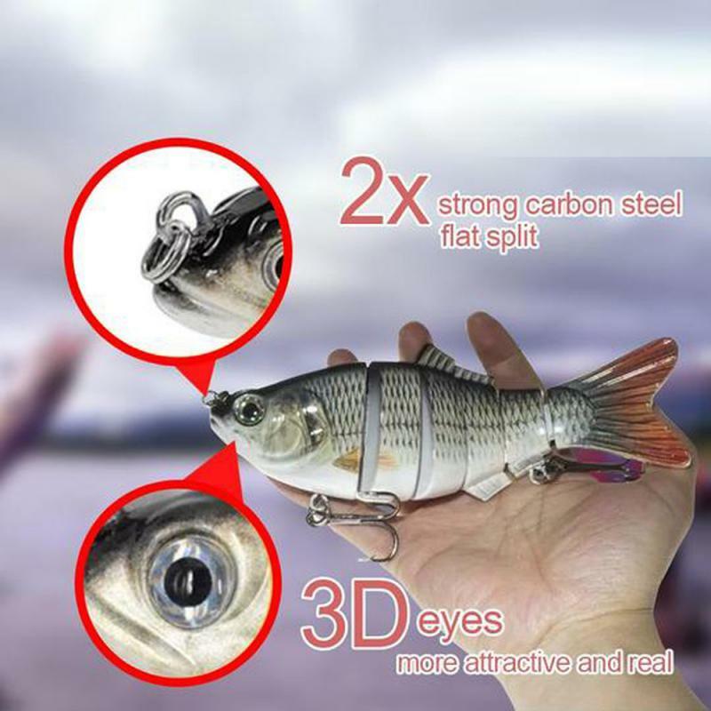 5PCS esche da pesca realistiche Multi-Joint Hard Sinking esche artificiali snodate Soft Swimbait Goods per la pesca in mare