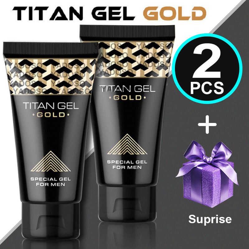 Titan Gel Gold Óleo Essencial Masculino, Creme Penis, Creme Ampliação, Gel Penis, XXL, Original, 2pcs