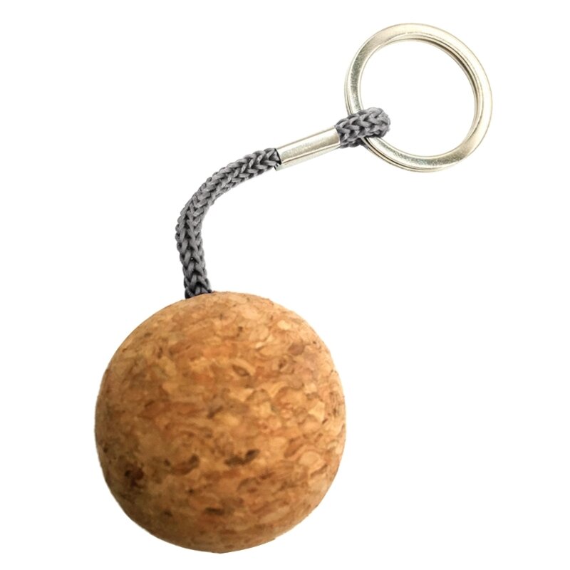 Buoyant Key Chains 35mm Floating Cork Ball Keyrings Buoy Boats Key Rings Keychain for Sea Surfing Diving Fishing
