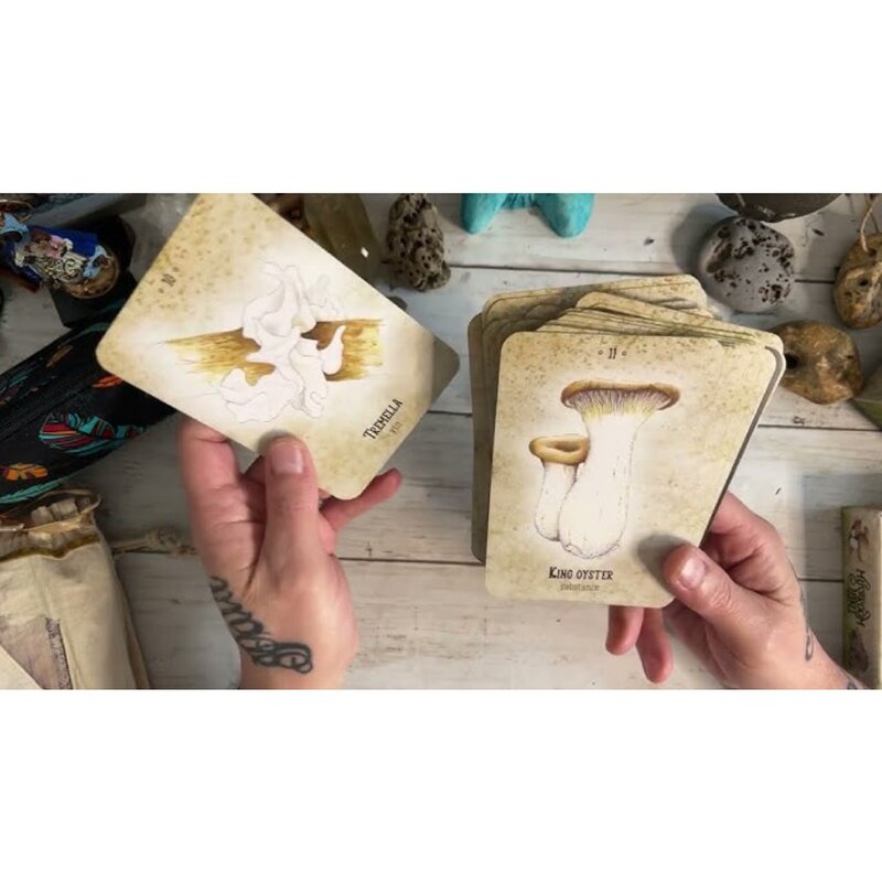 10.4*7.3cm Mushroom Spirit Oracle Cards 36 Pcs Hand-drawn Images of Mushrooms From All Over The World