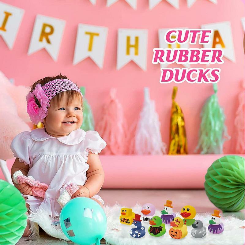 Halloween Party Favors Rubber Ducks Shower Duck Accessories 24pcs Novelty Assorted Kids Float Rubber Duckies Fancy Mini Ducks