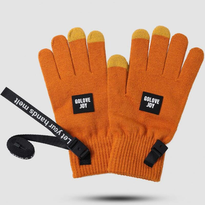 Guanti invernali alla moda comodi guanti invernali con Touch Screen a tre dita addensati guanti morbidi con dita intere per l'uso quotidiano