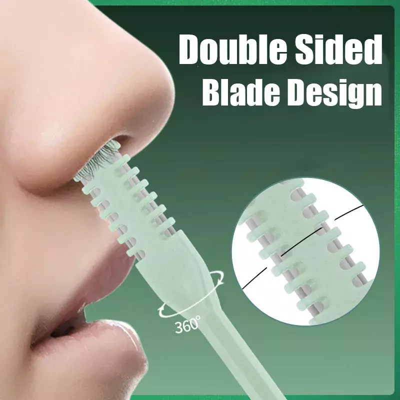 360 Degree Rotate Nostril Cleaning Scissors Double Sided Nose Hair Knife Manual Nostril Cleaning Nose Hair Trimmer