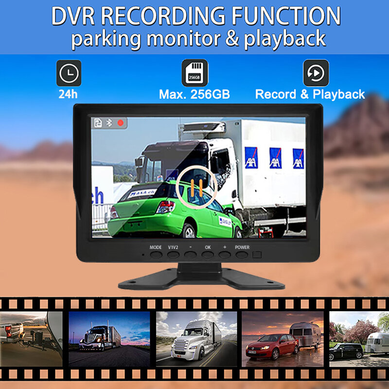 10.1 Cal ekran samochód/RV/autobus/ciężarówka AHD Monitor systemu 1080P pojazd 4-kanałowy kamera telewizji przemysłowej noktowizor rejestrator parkowania cofania