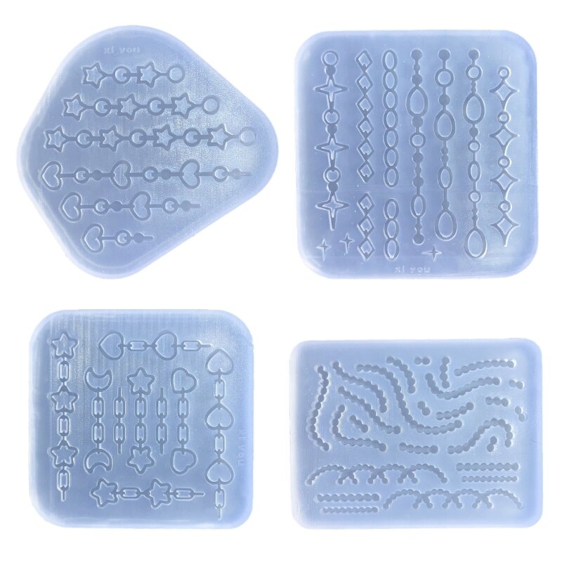 LX9D Star Chain Silicone Mold Hollow Epoxy Shaker Fillings Silicone Molds Epoxy Resin Filler Mold for Quicksand Resin Molds