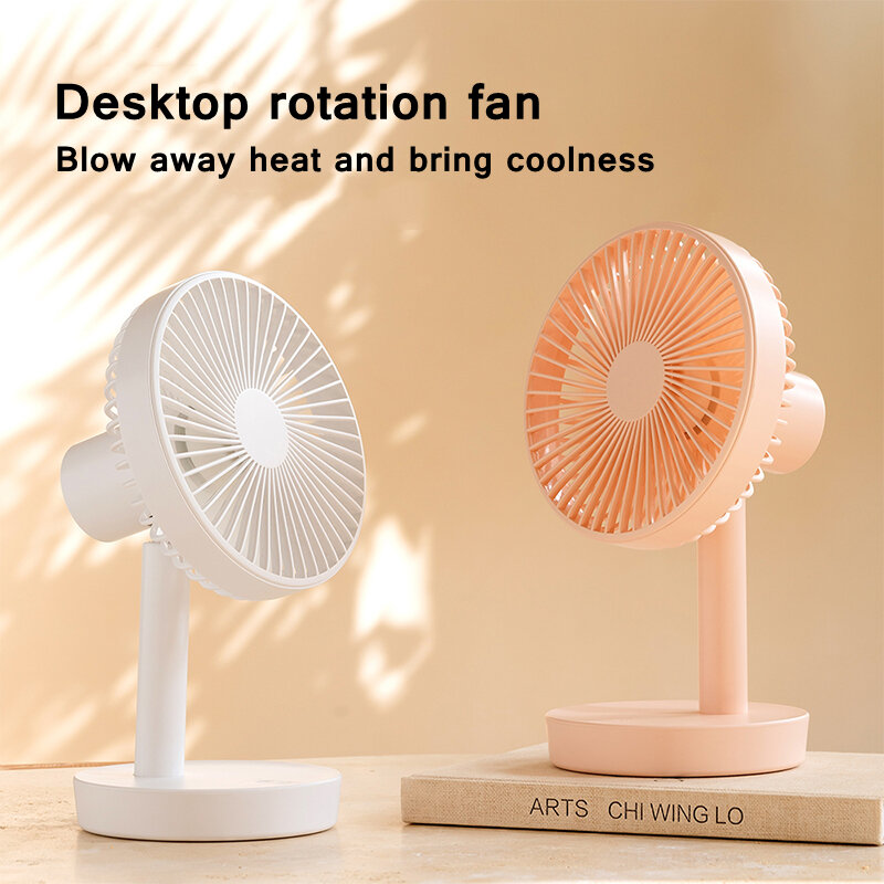 Ventilador de mesa recarregável pequeno portátil aparelhos de ar condicionado rotação automática 3-velocidade vento silencioso para escritório em casa