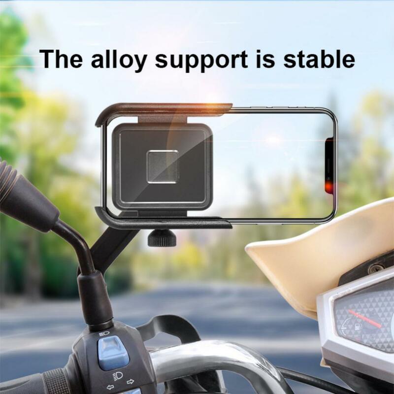 Support de téléphone portable en alliage d'aluminium pour moto, support de navigation mobile, support mobile, support d'invite rotatif, support d'ordinateur