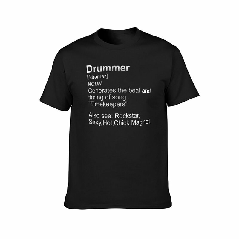 メンズ半袖Tシャツ,カジュアルウェア,チャーミング,ギフト,DRummerと定義,楽しい,ラージサイズ