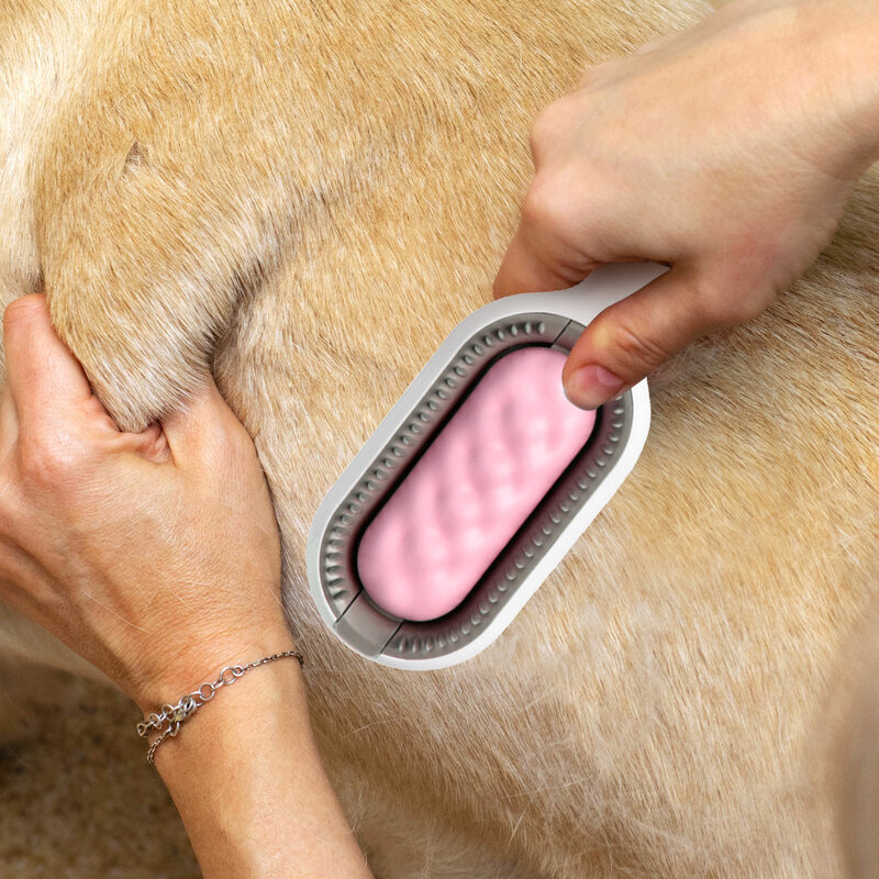 Универсальная щетка для удаления шерсти домашних животных, инструмент 2-в-1 для вычесывания шерсти животных
