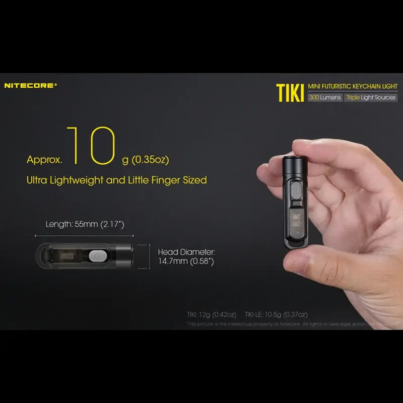 NITECORE TIKI TIKILE 300 لومينز سلسلة مفاتيح مضيئة صغيرة الثلاثي Lihgt مصادر USB-قابلة للشحن المحمولة الإضاءة ضوء الأشعة فوق البنفسجية للخارجية