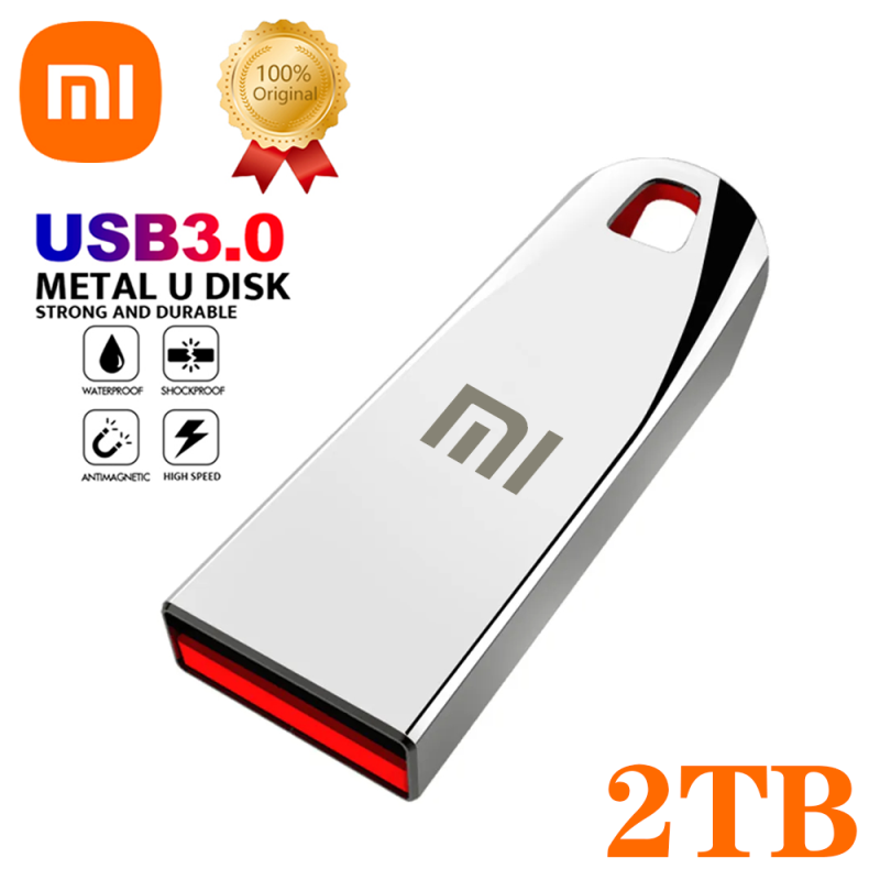 Xiaomi แฟลชไดรฟ์ USB โลหะแท้2TB, ความจุขนาดใหญ่แบบพกพา pendrive USB 3.0ถ่ายโอนไฟล์ความเร็วสูงยูดิสก์กันน้ำ