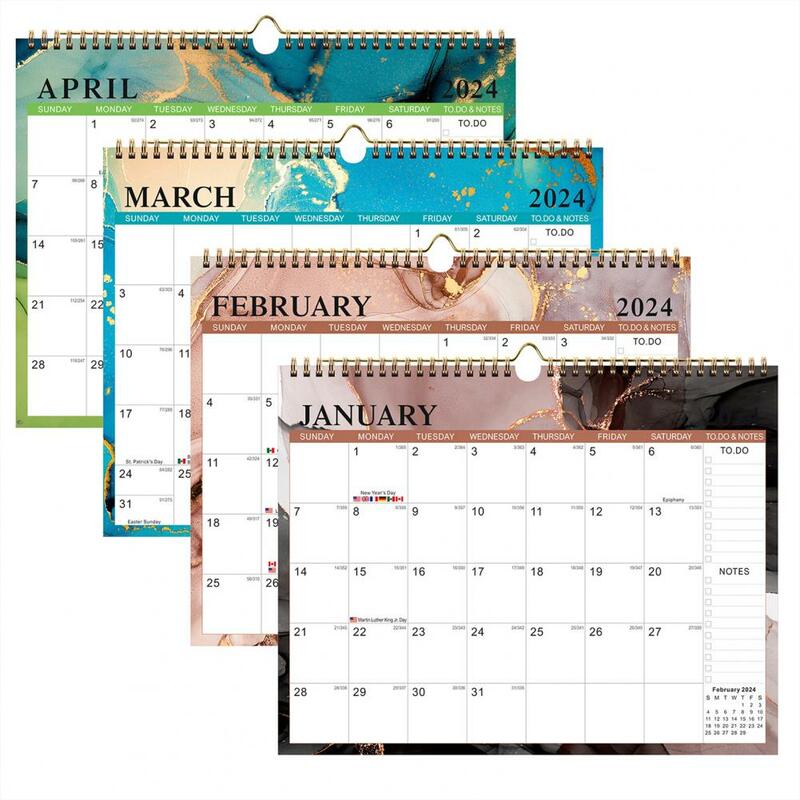 Calendário de parede com meses extras, anual, Inglês, Time Management Planner, Casa e Escritório, 2024-2025, 2025