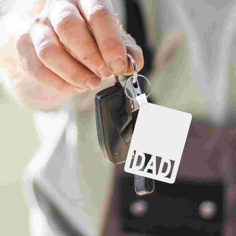 6 Pcs Decorate Mother's Day Keychain Father Sublimation Keyring Wooden Blanks Dad Sign