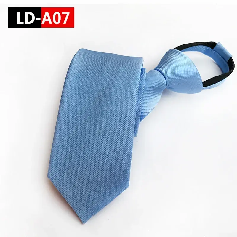 Corbata perezosa de 8cm para hombre, uniforme con cremallera fácil, grupo de seguridad, vestido de negocios, Corbatas profesionales, accesorios de regalo, 24 colores