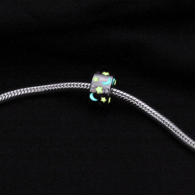 Danturn – bracelet Pandora en argent Sterling 925 pour femme, perle lumineuse, Clip étoile-lune, Original, à la mode, livraison gratuite