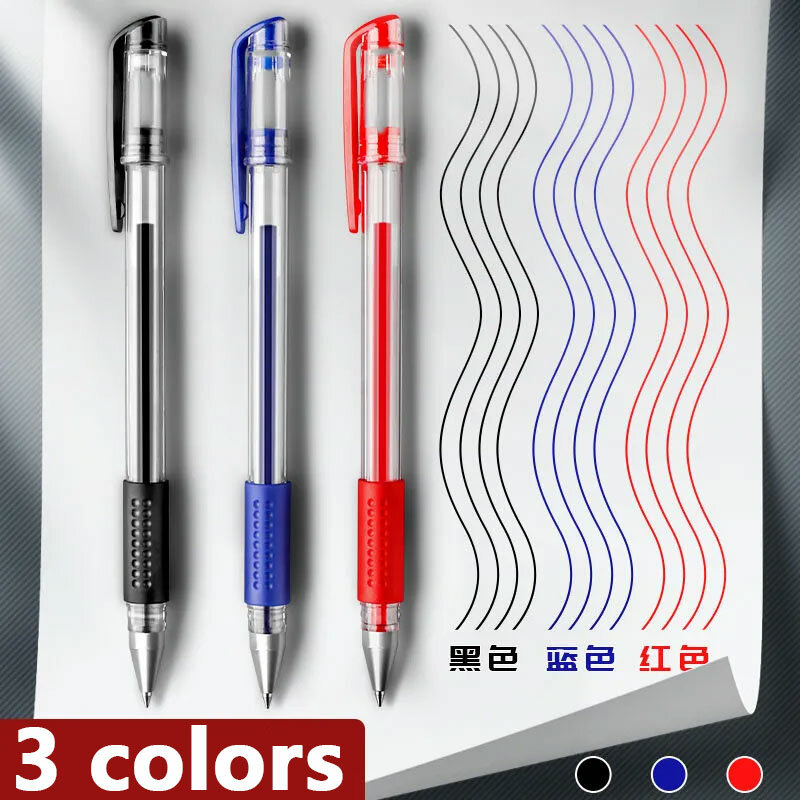 Kawaii Gel Pen Set, 0.5mm Caneta Esferográfica, Preto, Azul, Tinta Vermelha, Estudantes, Escola, Papelaria Escritório, Material Escolar, 30Pcs