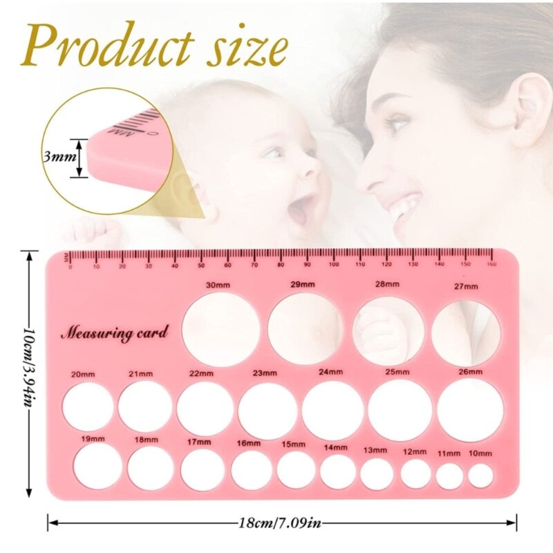 Silicone Nipple Measuring Card Breast Flange Circle Ruler Sizing Rulers