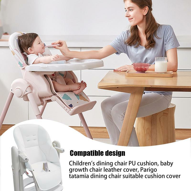 Coussin de siège de chaise haute en cuir PU et éponge pour enfants, housse de protection confortable, coussin doux
