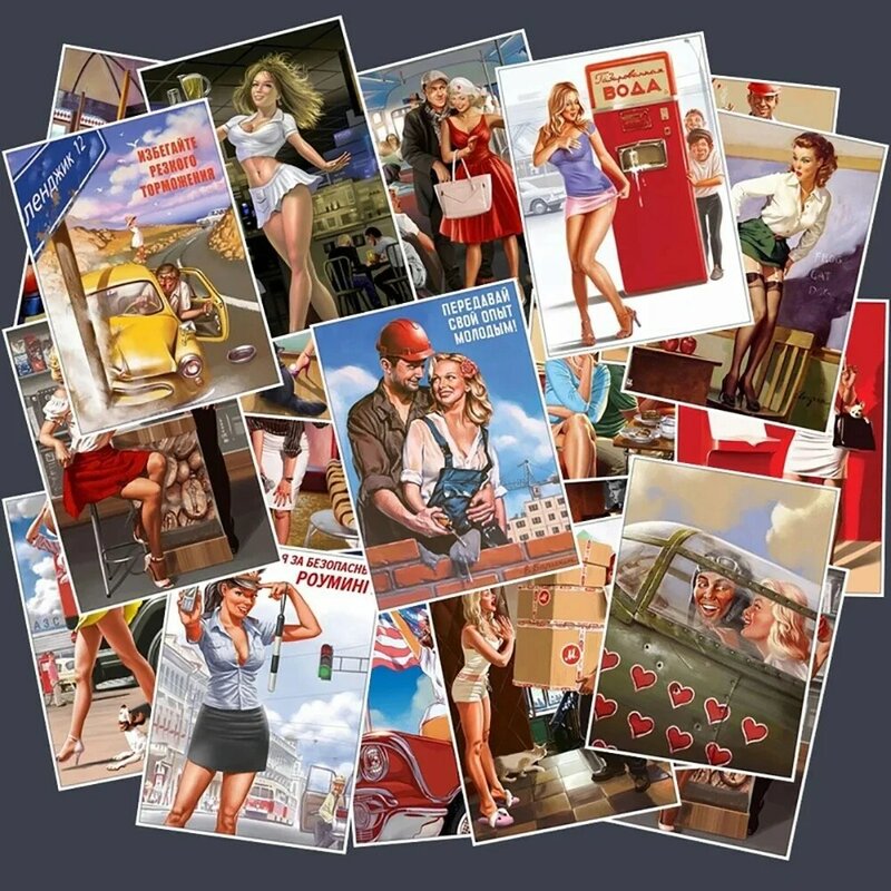 مجموعة من 25 ملصق الحرب العالمية الثانية للفتيات ، مثير ، الجمال ، لأجهزة الكمبيوتر المحمول ، الأمتعة ، الغيتار ، لوح التزلج ، الدراجة ، للماء ، للأطفال