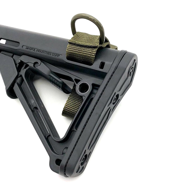 Militar Airsoft tático ButtStock Sling, adaptador Rifle Stock Gun Strap, corda de arma, cinto de cintas, acessórios de caça