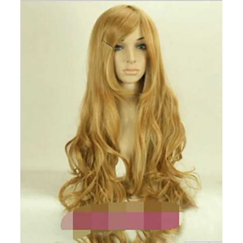 Aisaka Taiga Brown longa peruca encaracolada, Peruca Cosplay, Novo