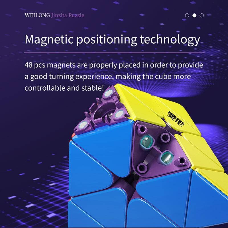 MOYU Weilong Pyraminx Maglev Magnetic Magic Speed Cube ของเล่นปริศนาระดับมืออาชีพ Weilong Maglev พีระมิดเด็กของขวัญ