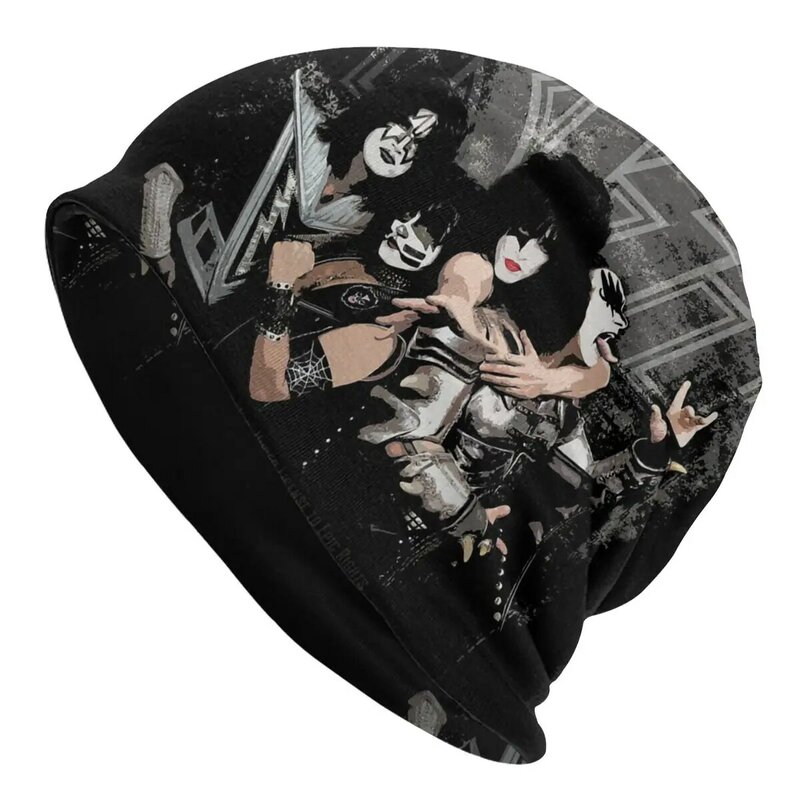 Kiss Rock Band Unisex Bonnet Running Double Layer Thin Hats For Men Women