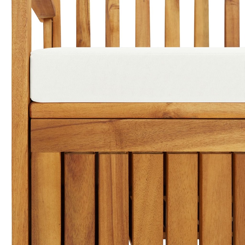 Patio odkryty ławka Deck zewnętrzny ogród meble balkon salon Home Decor przechowywanie z poduszką 66.9 "solidne drewno akacjowe