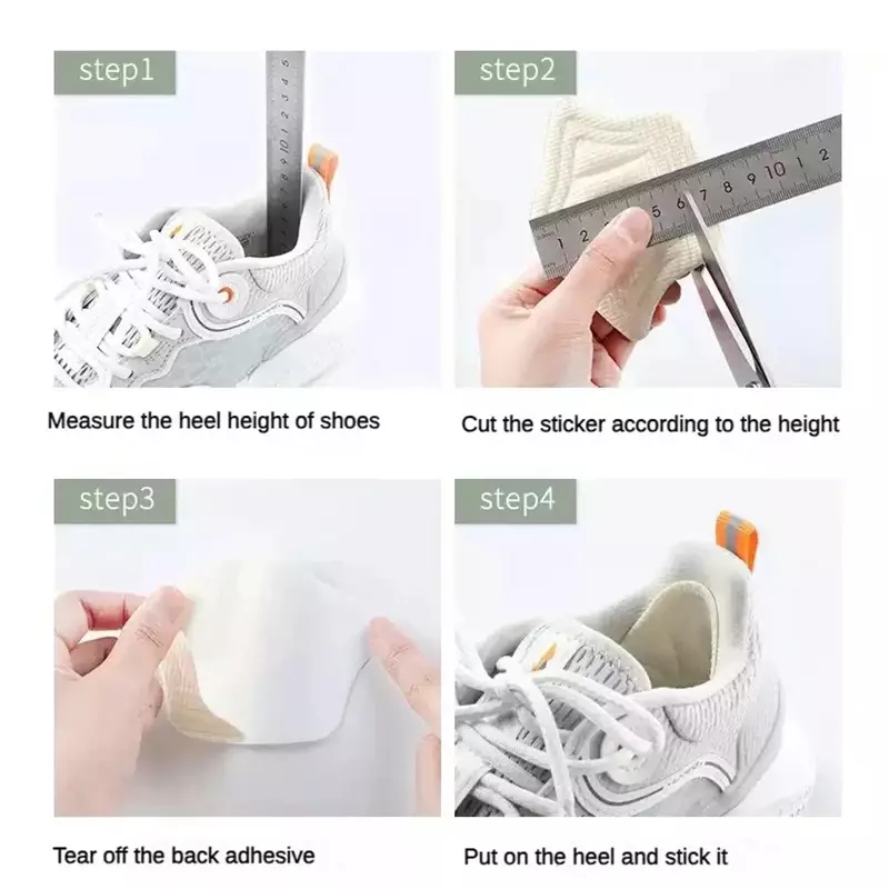 10Pcs Heel Insoles for Feet Patch Heel Pads for Sports Shoes Adjustable Size Non-slip Shoe Pad Heel Protector Back Sticker