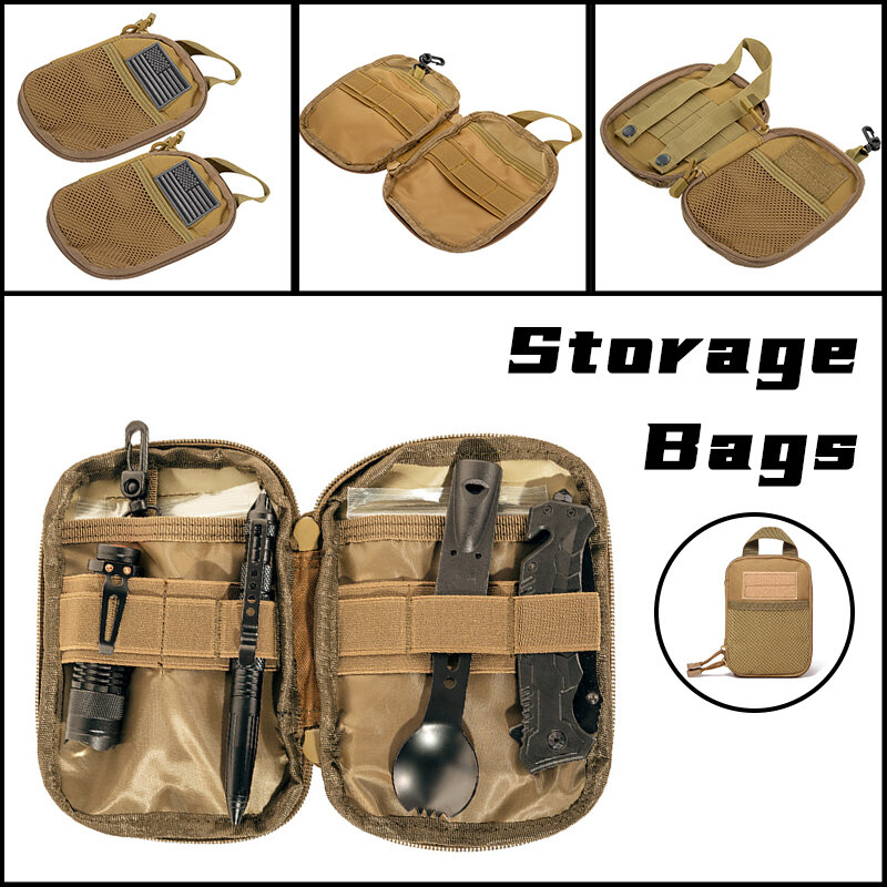 야외 다기능 EDC 액세서리 가방, Molle 내마모성 및 긁힘 방지 걸이식 가방, 스포츠 정리함 휴대폰 허리 가방